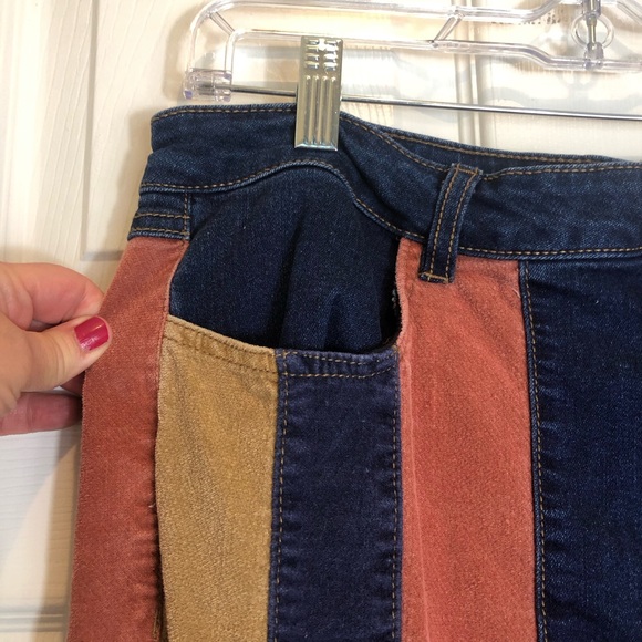 Versona BOHO Flare Striped Color Block Jeans Size 16 L - Picture 2 of 11